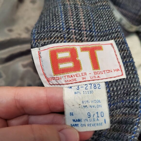 VTG Boston Traveler Gray Plaid Office Wool Academia Classic Suit Blazer Skirt 9 - Picture 6 of 16